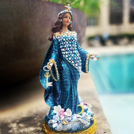 YEMAYA 12" Hand bejeweled statue |  La Sirèn Statue | Orisha Yemaya | Orisa Yemaya Statue | Estatua de Orisa Yemoja | LaSirenn