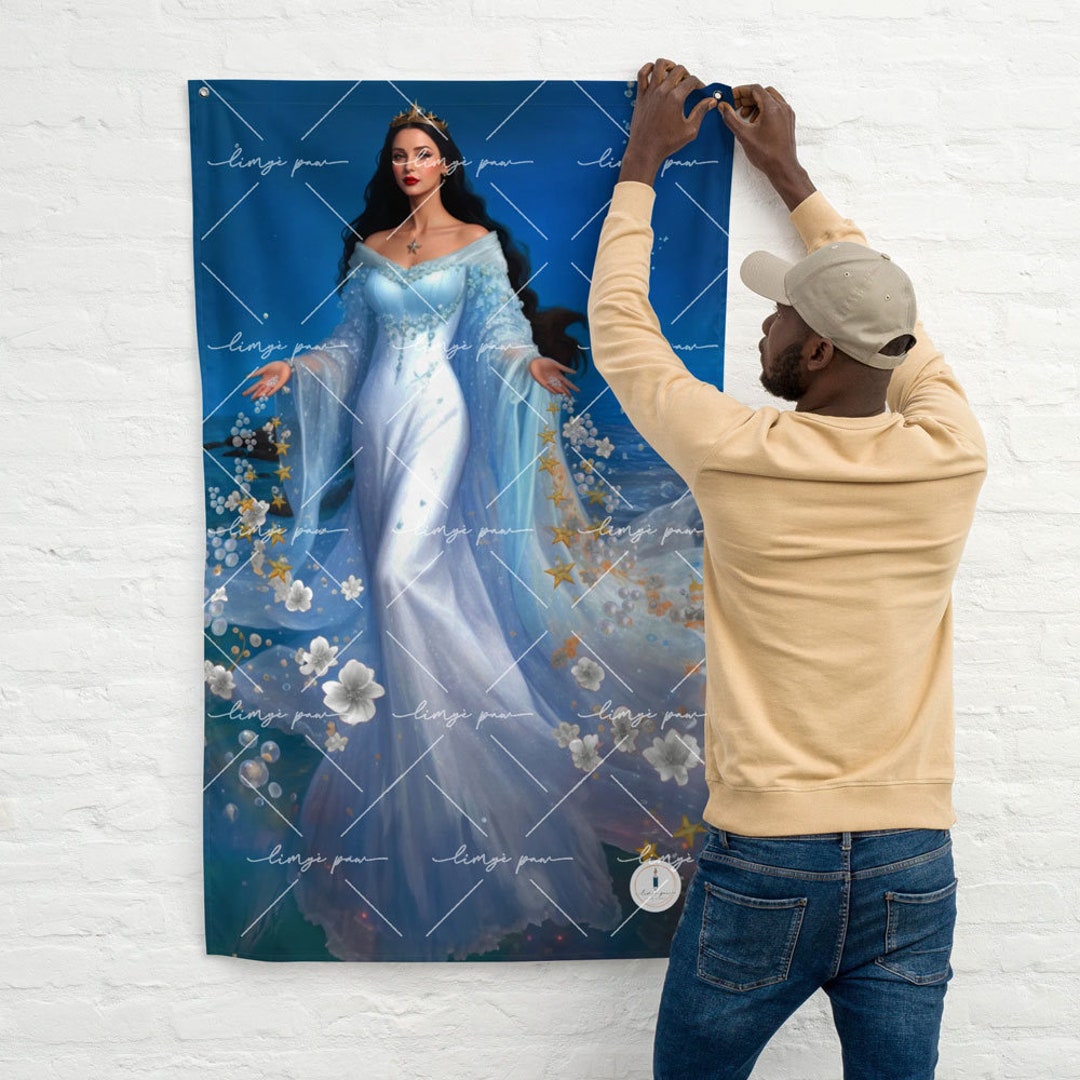 LA SIRÈN DYAMAN Flag Yemaya Orisha Yemaya Yemoja Lasirenn La Sirène