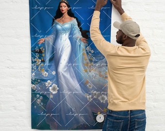 LA SIRÈN DYAMAN Bandera / Yemaya / Orisha Yemaya / Yemoja / LaSirenn / La Sirène Diamant / La Sirèn drapo seremoni vodou