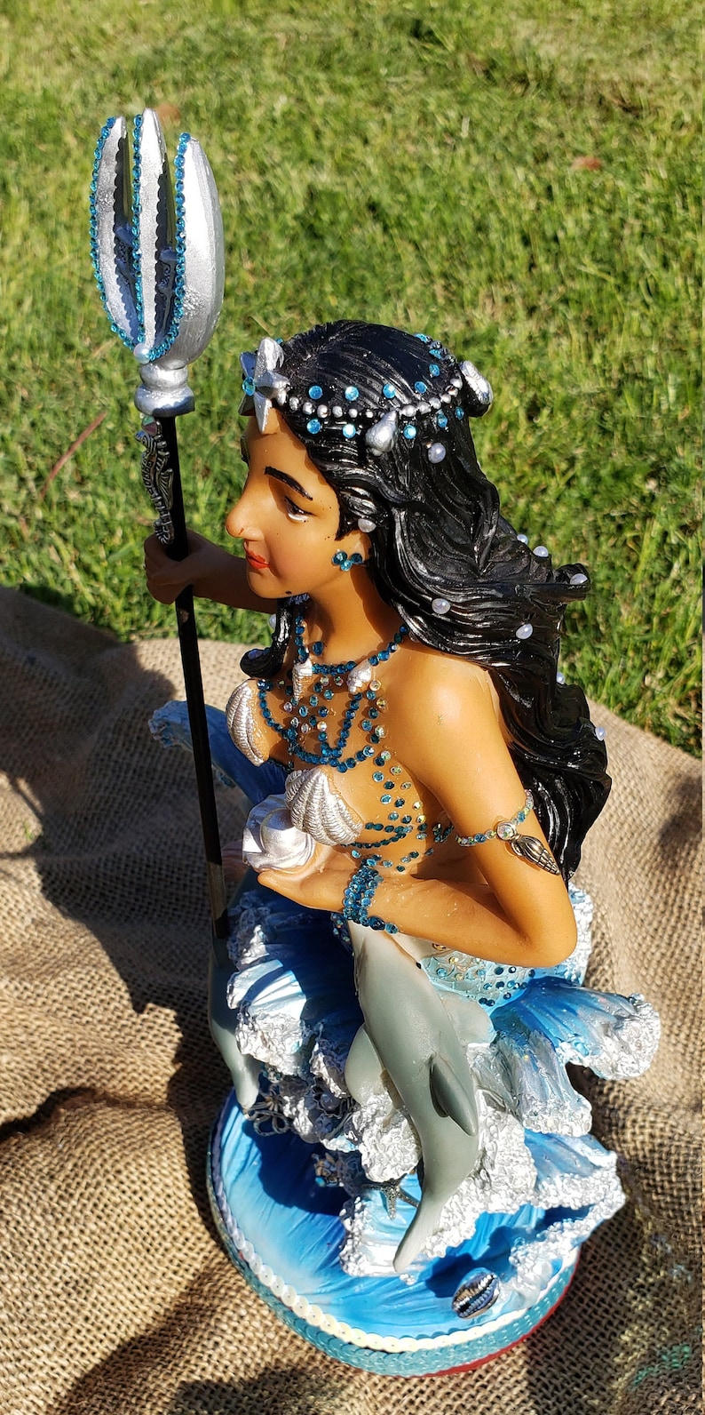 YEMAYA with mermaid tail statue 12" | La Sirèn Statue | Orisha Yemaya | Orisa Yemaya Statue | Estatua de Orisa Yemoja | LaSirenn Bild 3