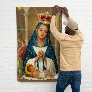 Drapeau VIRGEN de la ALTRAGRACIA | Notre-Dame d'Altagracia | Nuestra Señora de Altagracia | Altagracia Higuey