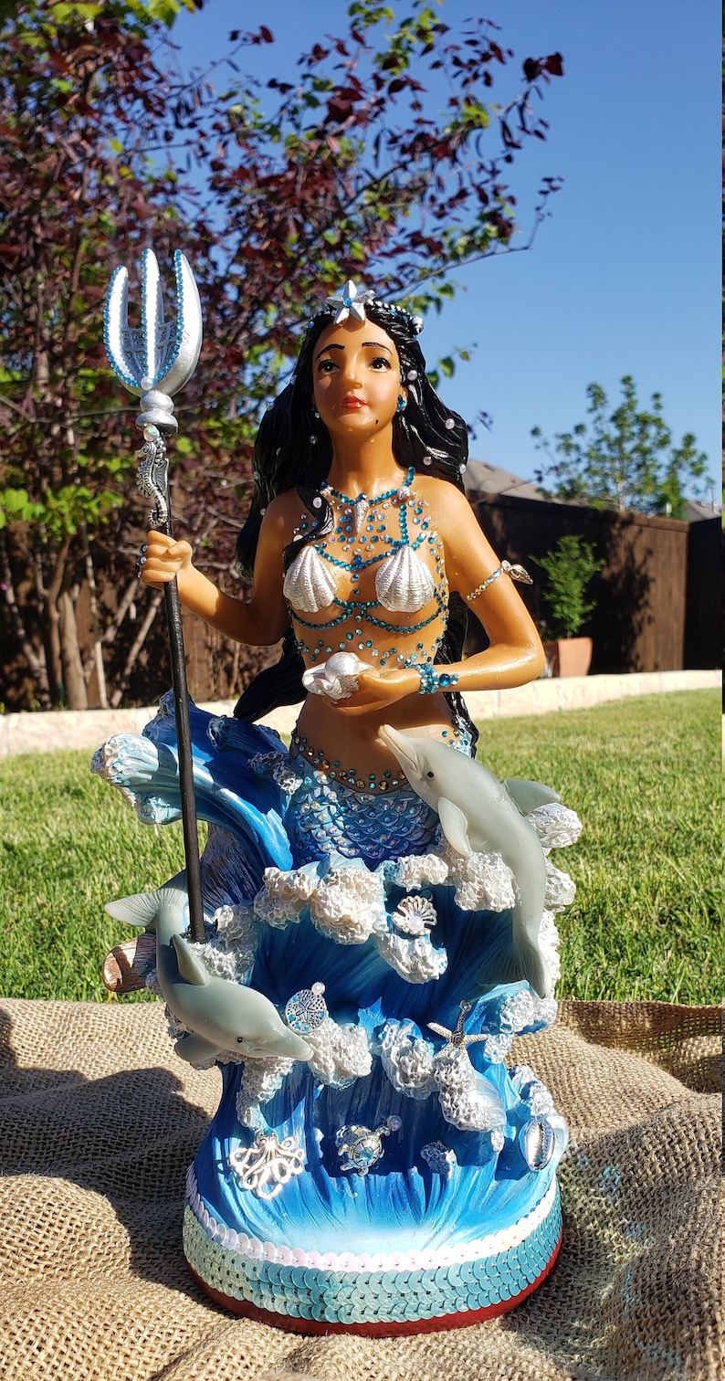 YEMAYA with mermaid tail statue 12" | La Sirèn Statue | Orisha Yemaya | Orisa Yemaya Statue | Estatua de Orisa Yemoja | LaSirenn Bild 2