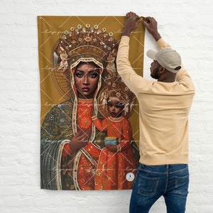 EZILI JE ROUJ Zwarte Madonna van Czestochowa | Czstochowa | Haïtiaanse vodou-vlag | Altaarkunst | Metres | Erzulie Yeux Rouge | Je Wouj