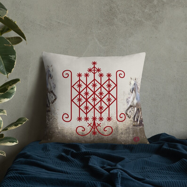 LimyePaw OGOU BADAGRI Haitian Vodou Vèvè Pillow - Thumbnail 2