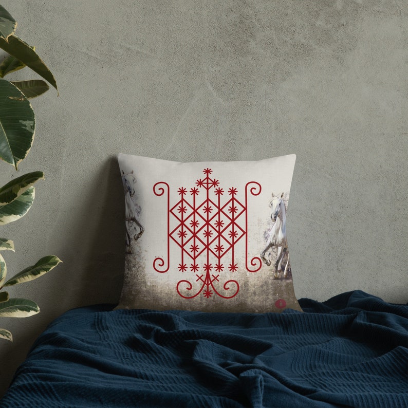 LimyePaw OGOU BADAGRI Haitian Vodou Vèvè Pillow