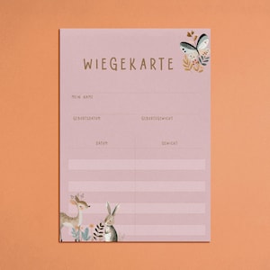 WIEGEKARTE schlichtes Design: Eine besondere Erinnerung für Hebammen und stolze Eltern!