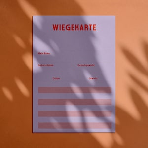 WIEGEKARTE IM coolen DESIGN: Eine besondere Erinnerung für Hebammen und stolze Eltern!