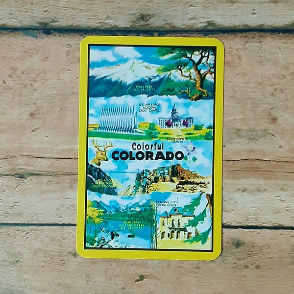 Colorado Souvenir, VIntage Playing Cards, Scrapbooking Ephemera, Mixed Media Art Journal, Swap Card, Journal Cards, Glue Book, for Pen Pal,