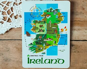Vintage Playing Card, Ireland Souvenir, Retro Ephemera, Swap Cards, Junk Journal Essentials, Journal Cards, Mixed Media, Travel Journal, DIY