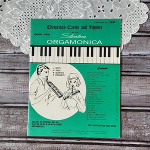 Christmas Carols and Hymns, Christmas Sheet Music, 1965, Orgamonica Music, Junk Journal Supplies, Mixed Media, Art Journal, Paper crafts,