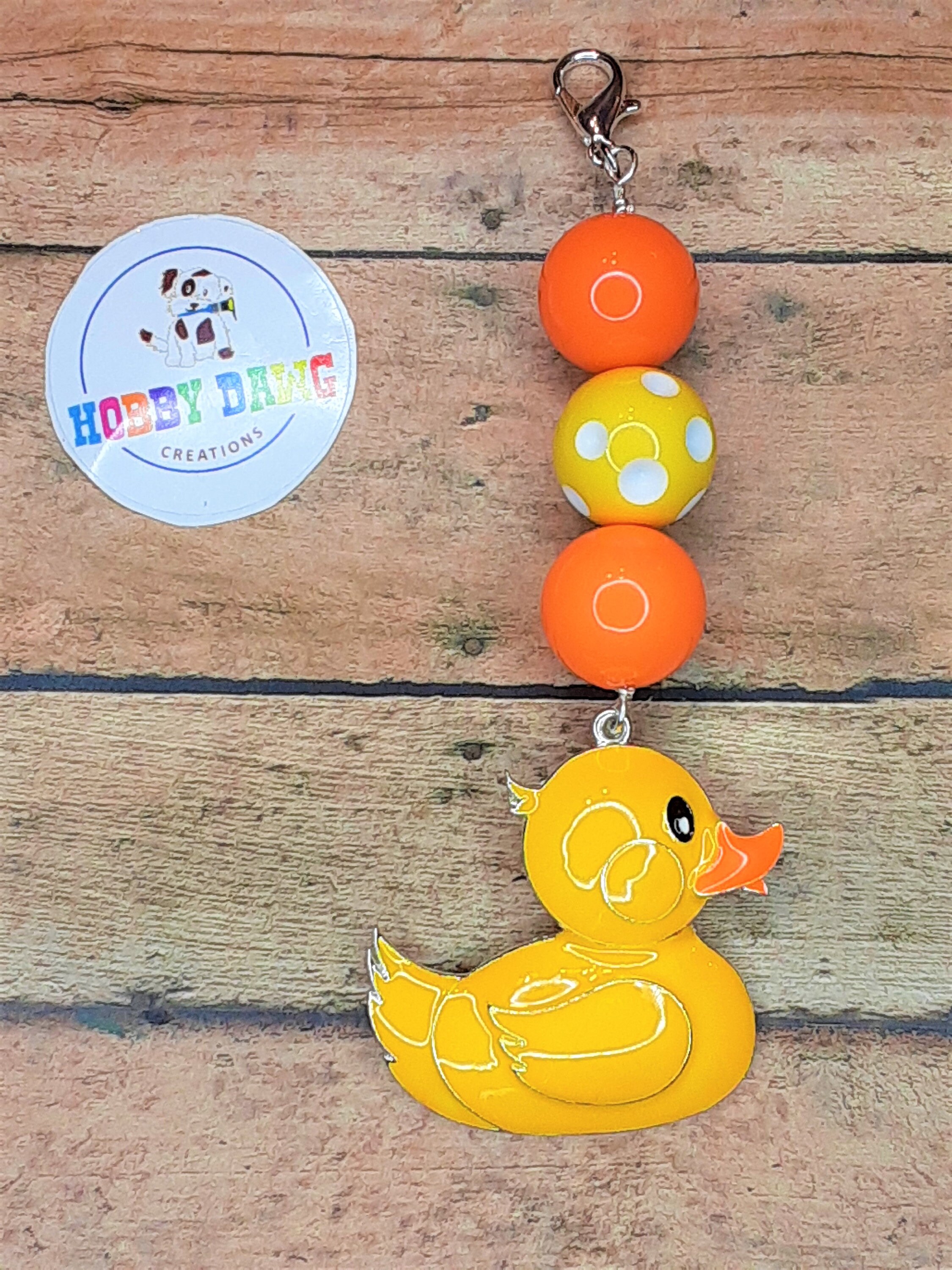 Duck Keychain Bubblegum Bead Keychain Diaper Bag Charm Etsy
