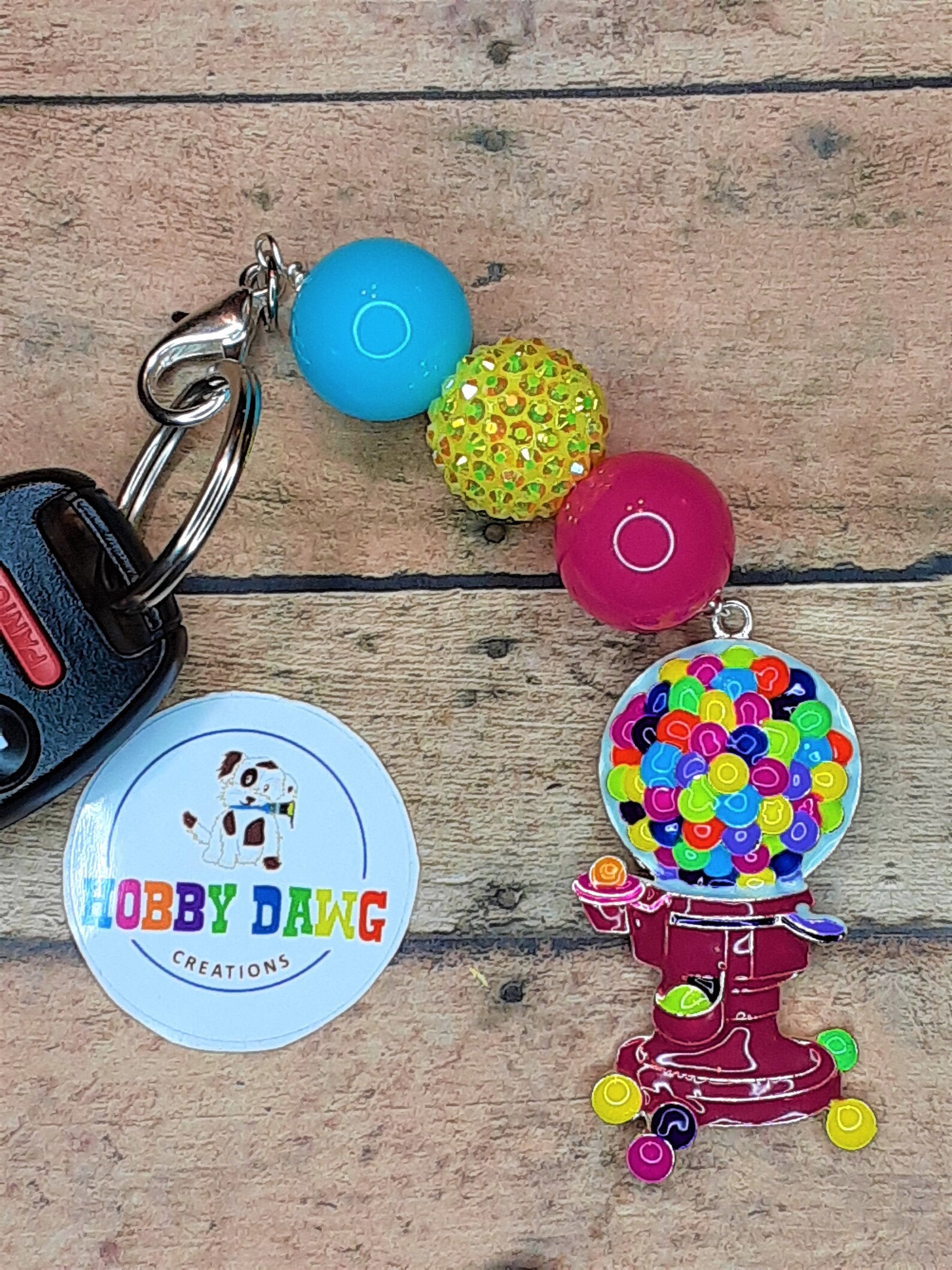 Bubblegum Bead keychain Mom Birthday Gift Purse Charm for Etsy