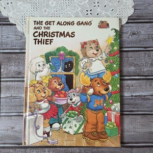 The Get Along Gang and the Christmas Thief, Vintage Children&#39;s Book, Christmas Book for kids, Junk Journal Supplies, Mixed Media, 1984