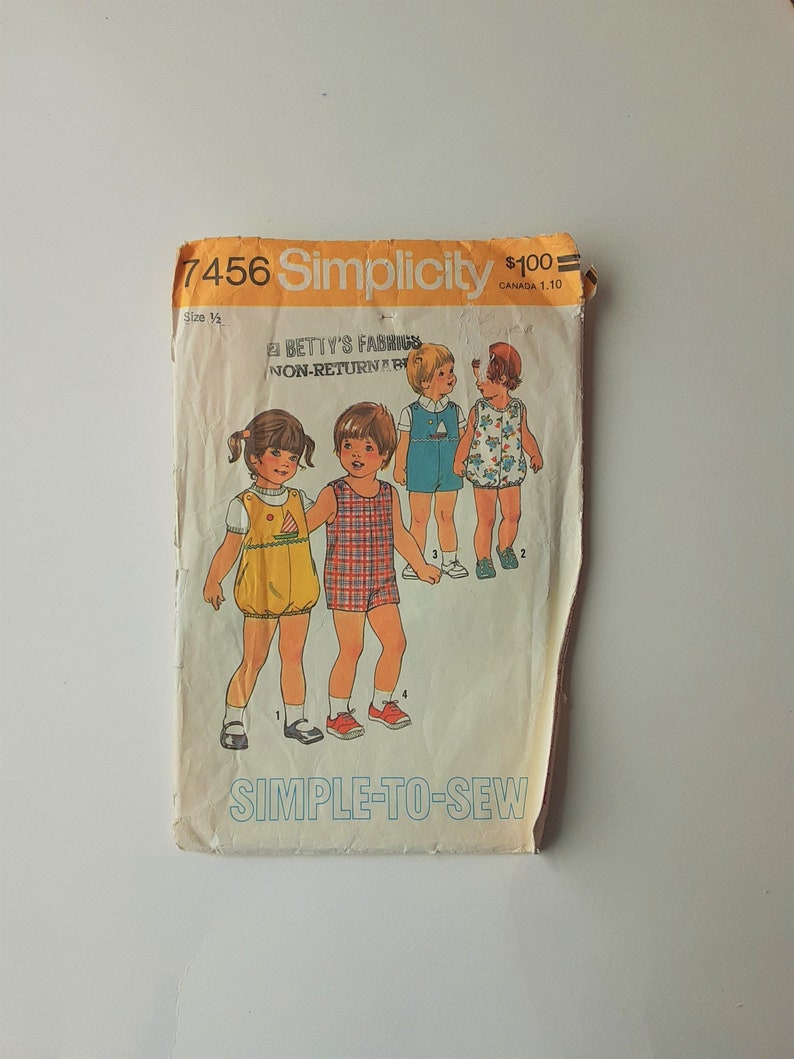 Vintage Sewing Patterns for kids Simplicity 7456 Junk image 1