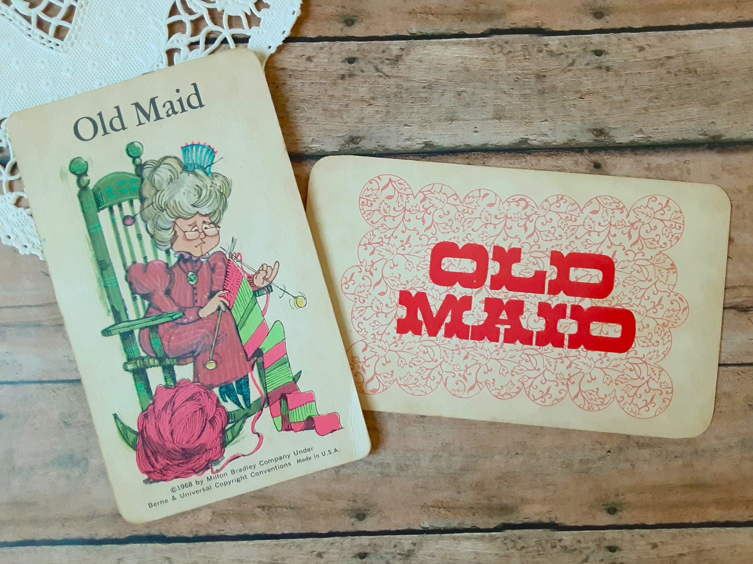 Vintage Old Maid Card LARGE, You Choose Quantity, Retro Game