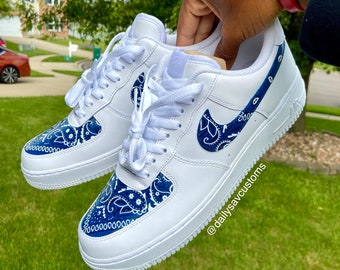 Blue Bandana Air Force 1 Custom Bandana Air Force 1 Customs 