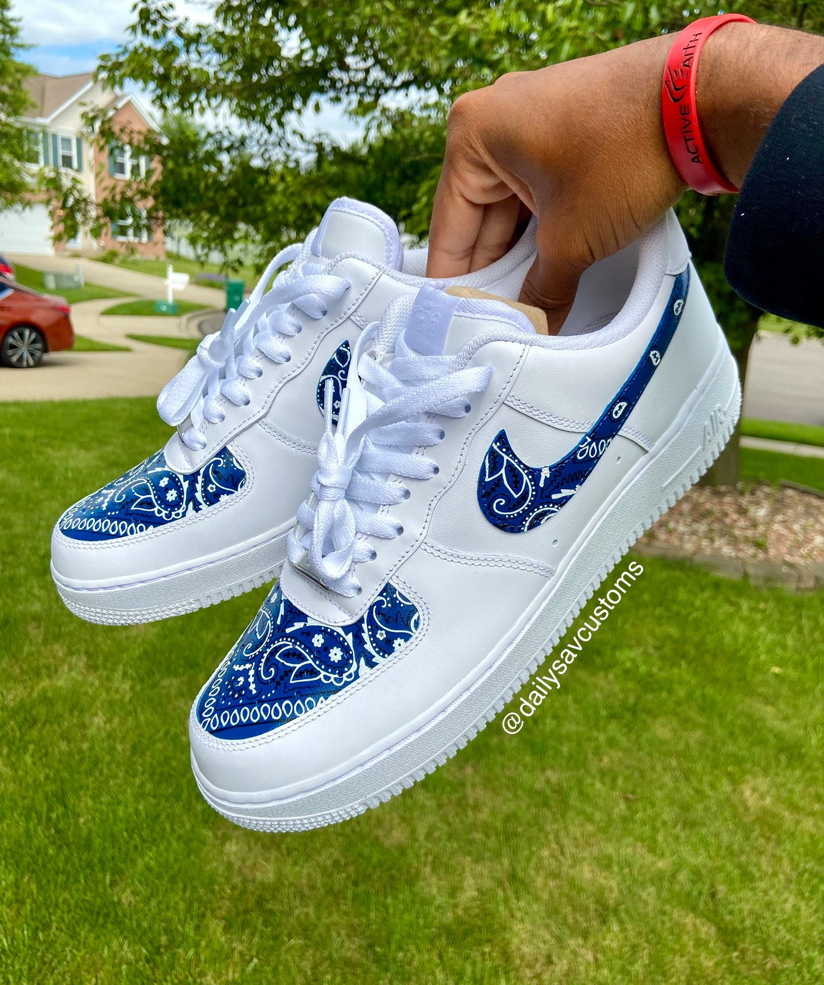 Nike air force 1 2025 blue bandana