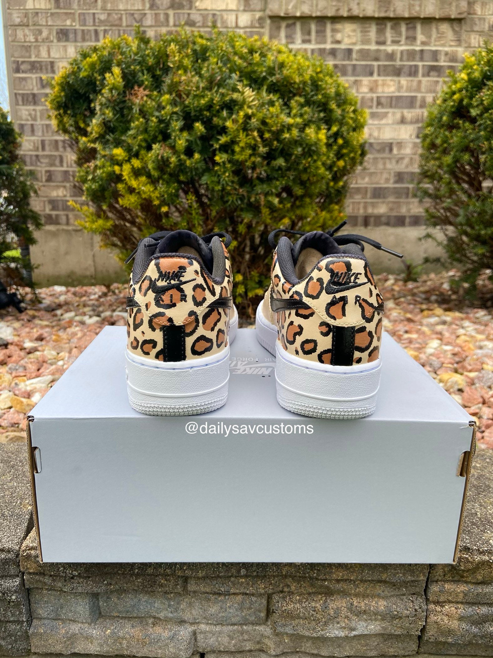 custom cheetah print air force ones