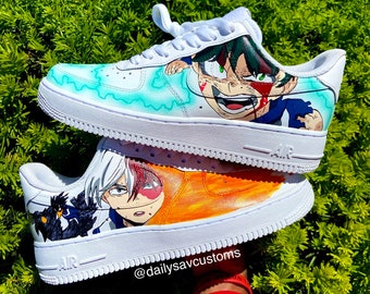 MHA Air Force 1 Customs Custom MHA Air Force 1s Deku Air Force 1s Todoroki Air Force 1 Etsy