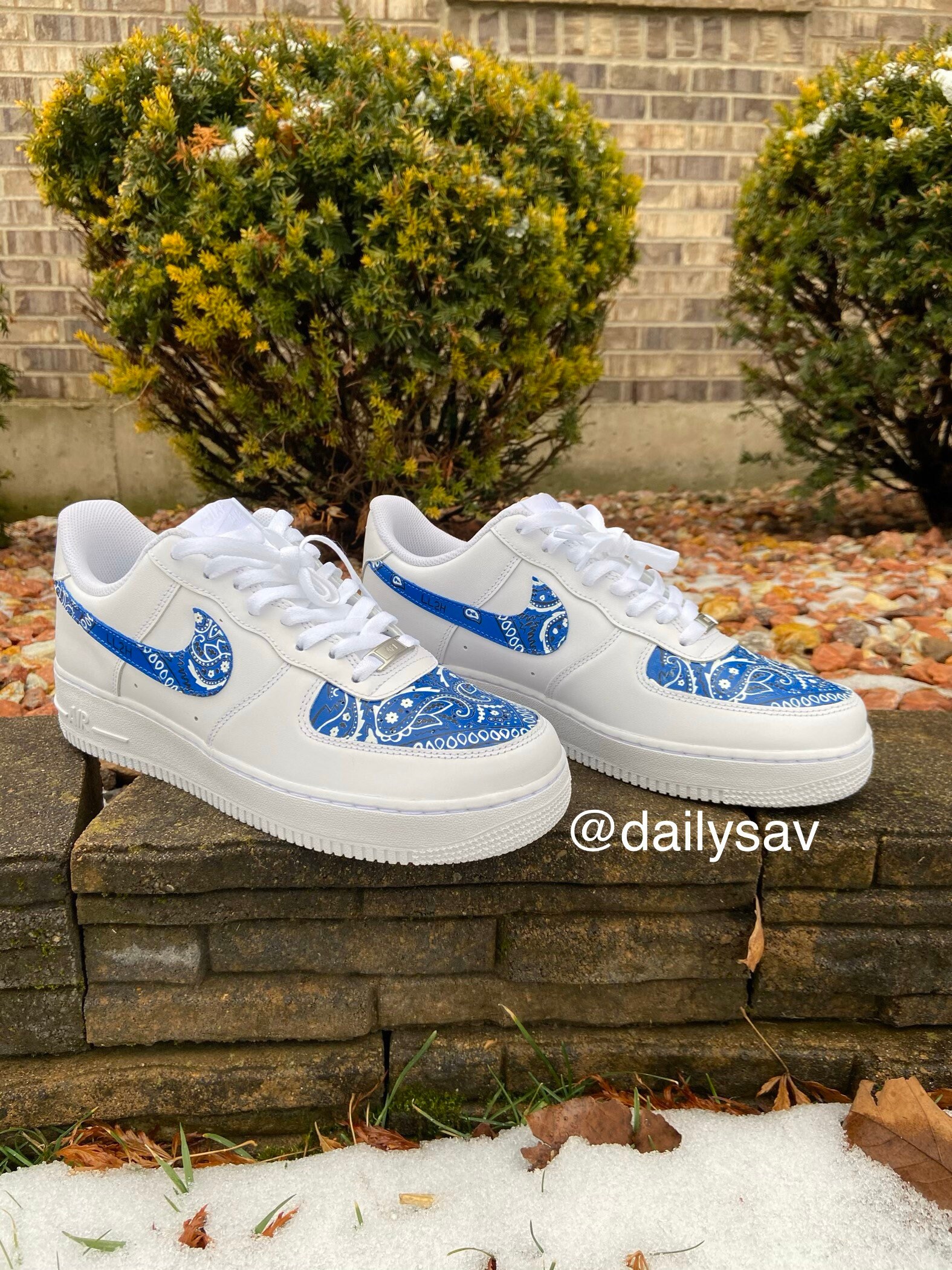 Blue Bandana Air Force 1 Custom Bandana Air Force 1 Customs 