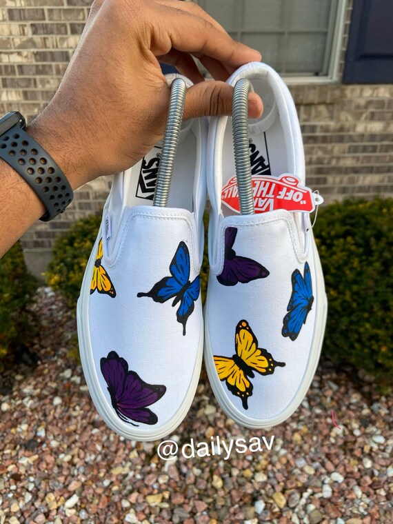 Butterfly vans slip best sale ons