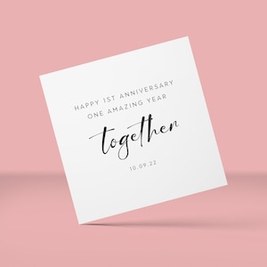 Amazing Year Anniversary Card with Date, Wife 1st Anniversary Card, First Anniversary Card For Girlfriend, 1st Anniversary Card For Partner