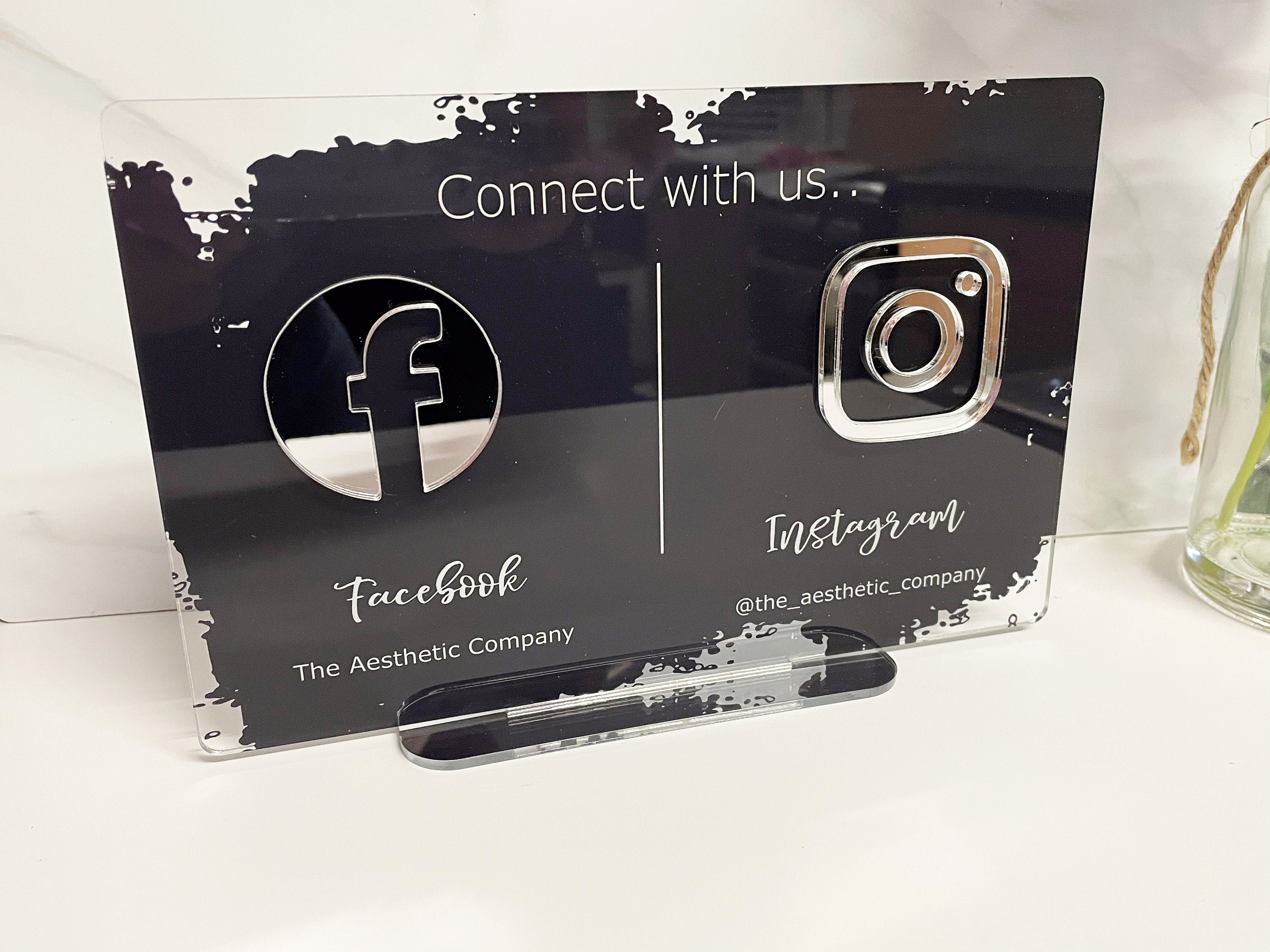 Twin Business Social Media Sign - Ideal for Hairdressers / Beautician /  Beauty Salons - UV Printed - Fully Changable - Double - Etsy, image size:3000x2250