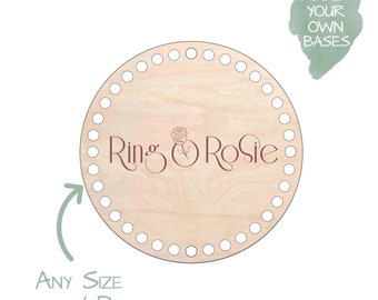 Circular Wooden base for Crochet Basket Projects - Make your own diameter / size - needle work - branding signage