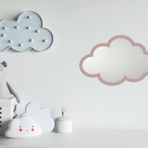 Cloud Shaped Wooden Kids Shatterproof Wall Mirror -| Kids Bedroom Decor - Nursery Decorations - Baby Shower Gift - Kids Mirror - Expecting