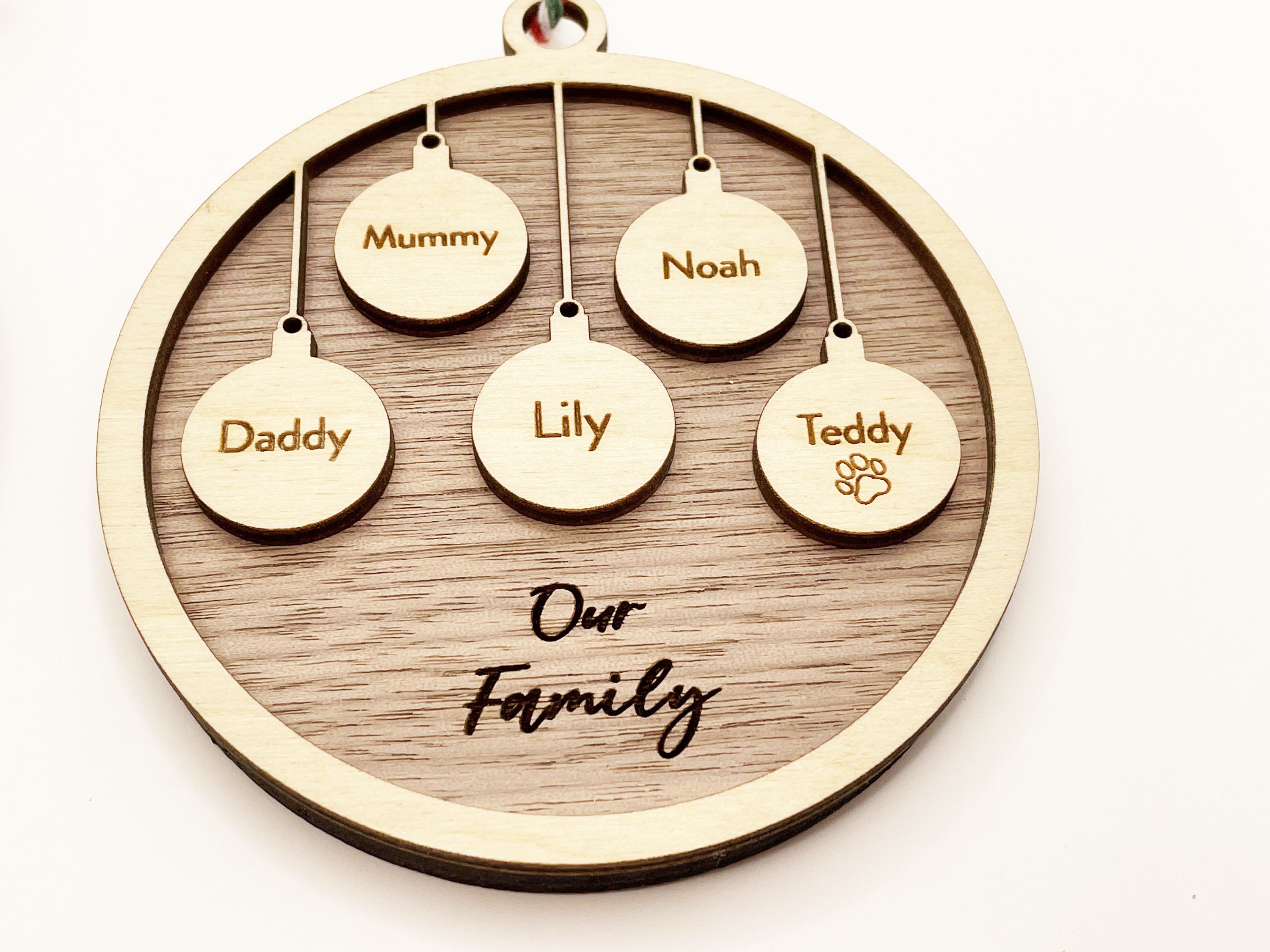 Personalised Family Christmas Ornament, Hanging Stockings, Custom, Family Gift Decor, First Family Christmas Decoration, Names, 2021 2022