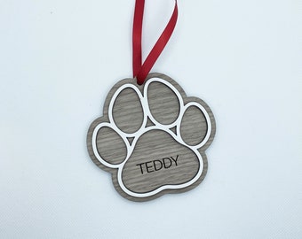 Personalised Pet Christmas Tree Decoration - Dog - Cat - Santa Paws - Advent Calendar Hanging Dog Bone Wooden Advent Calendar Countdown