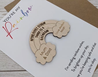 New Rainbow Style Pocket Hug - Send a Smile Cheer someone up! - Send a rainbow, spread some colour, share some love. You&#39;re my rainbow