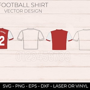 Football Shirt / Jersey - Digital SVG - Vinyl Decal - Print - Cricut - PNG DXF Silhouette - Glowforge - Laser file cut - Sports