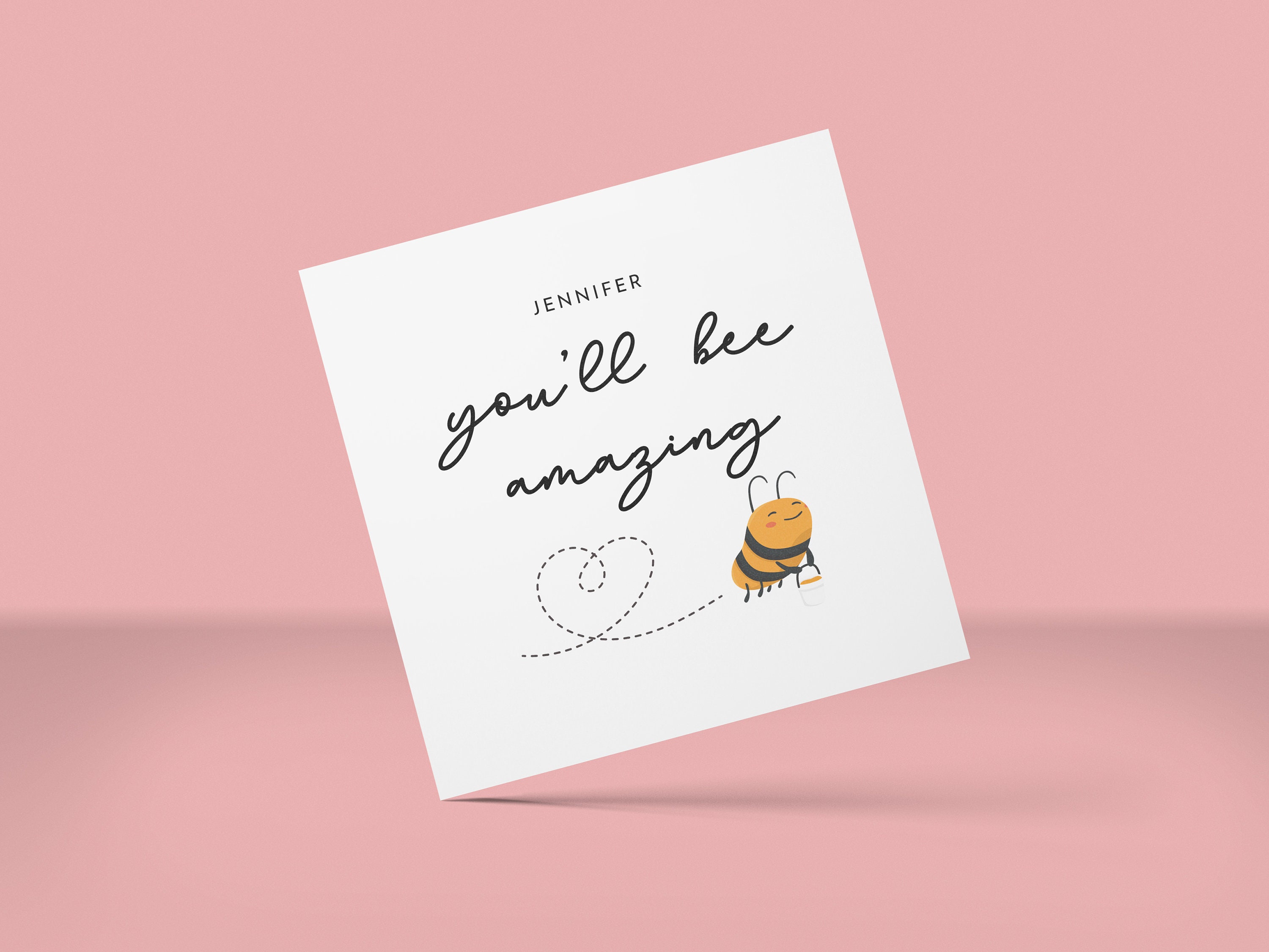 White Cotton Cards – Handgemachte Glückwunschkarte „Good Luck In Your New Job“ (16x16 Cm), Mit Strass
