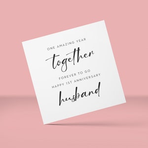 First Year Anniversary Card with Date, Husband 1st Anniversary Card, First Anniversary Card For Boyfriend, 1st Anniversary Card For Partner