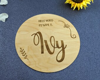 Personalised Name Plaque, Circle Name, baby shower, nursery kids bedroom decor