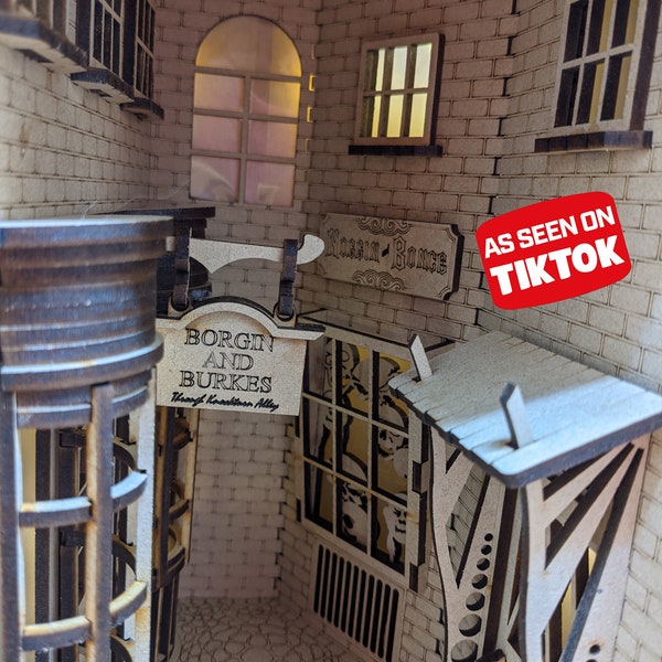 Knockturn Alley Themed Book Nook Regaleinsatz - DIY Alley Book Nook Kit - Buchregal Dekor - Wohnkultur - Diorama