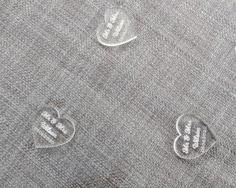 Personalized Wedding Table Confetti - Personalised Hearts Clear Acrylic Heart Scatter Sprinkles