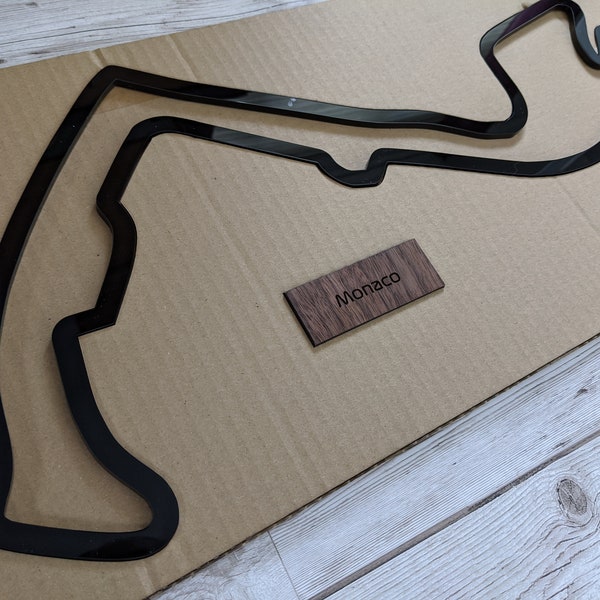 Monaco or Any Race Track Formula 1 in 3D Black Acrylic MotoGP Wall Art Laser Cut | Ferrari Porsche BMW Mercedes