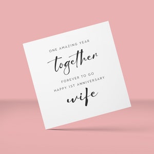 First Year Anniversary Card, Wife 1st Anniversary Card, First Anniversary Card For Girlfriend, 1st Anniversary Card For Partner, Couples