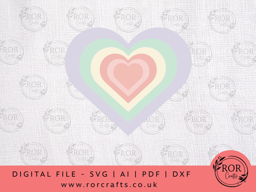 Layered Heart SVG | Multi Layer Heart Cut File | 3D Paper Heart Design ...