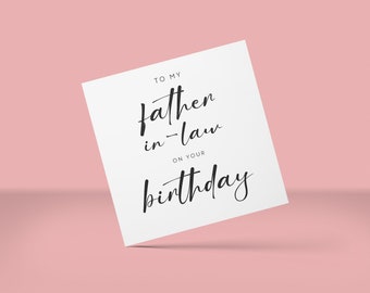 Father In Law Birthday Card, Dad, For My Father In Law, On Your Birthday, From Daughter In Law, Best Birthday Card Father In-Law Birthday