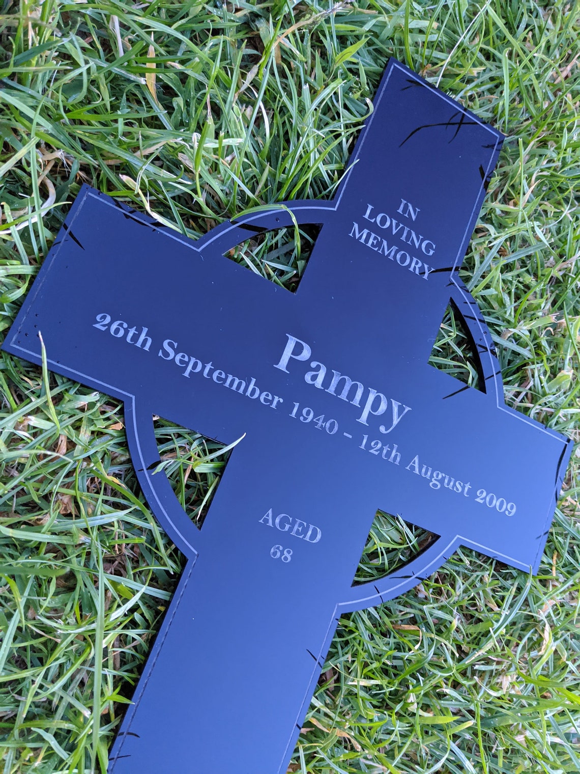 LARGE Memorial Cross remembrance memorial grave marker plaque Etsy