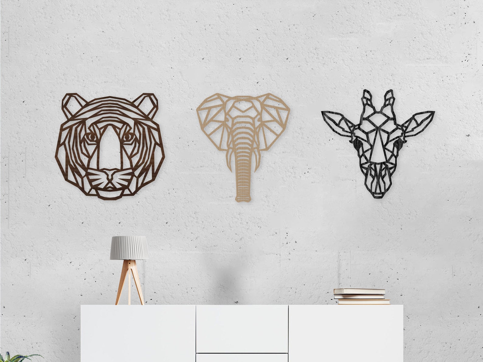 Safari Themed Wall Decor Art Wooden Geometric Nursery Etsy