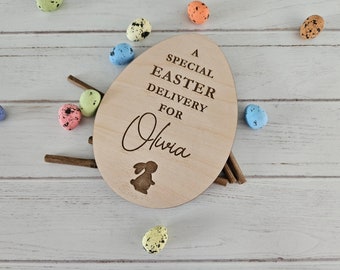 Easter Box Tag | Easter Crate Tag | Special Delivery Easter Bunny Plaque | Baby Easter Keepsake Gift | Easter Egg Hunt | Easter Bunny Tag