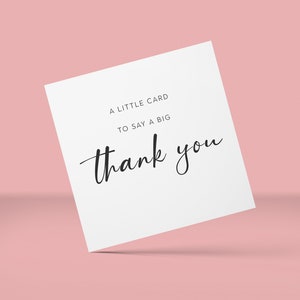 Little Card Big Thank You Card, Personalised Thank You Card, Friend Thank You, Simple Thank You Card