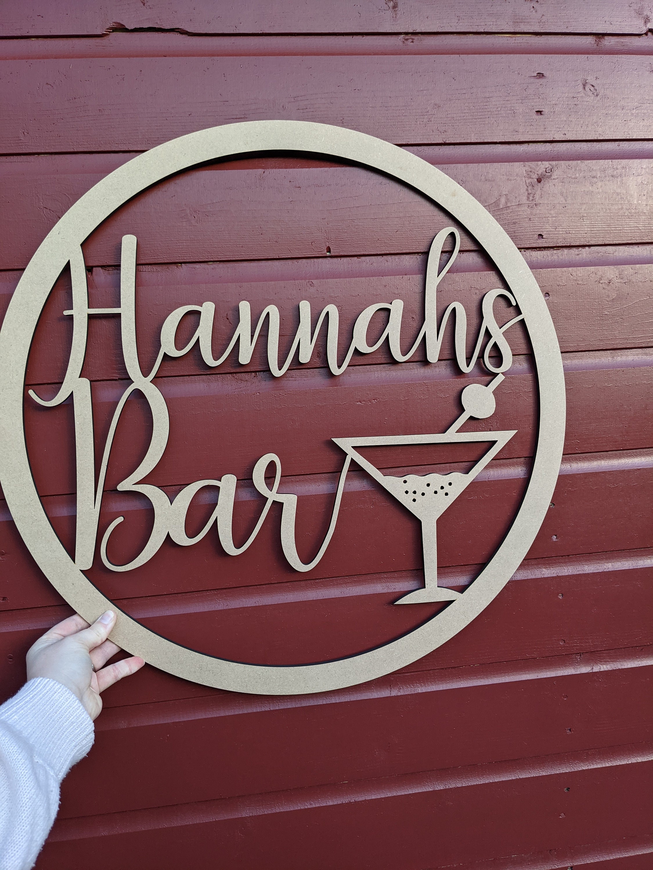 Personalised Bar Name Hoop Circle Name Business Name Etsy UK