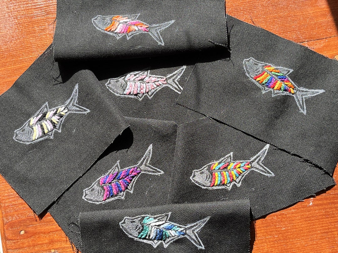 Pride Fossil Fish Patch, Punk Goth Alternative Accessory - Etsy