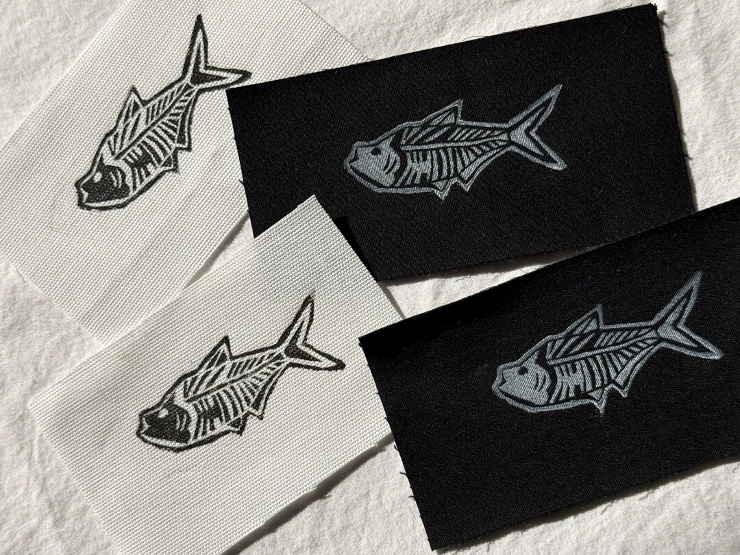 Fossil Fish Patch, Goth Punk Alternative Fashion - Etsy