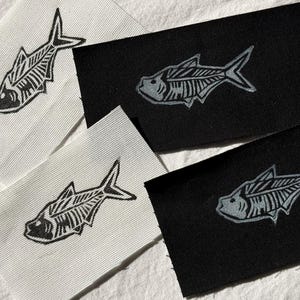 Fossil Fish Patch, Goth Punk Alternative Fashion